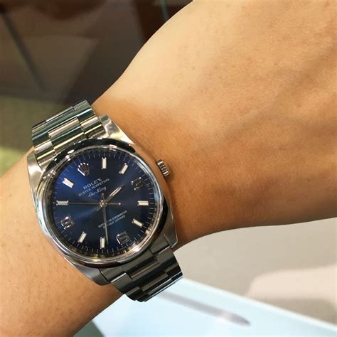 rolex oyster perpetual 114200 blue dial|rolex 114200 air king.